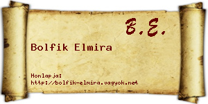 Bolfik Elmira névjegykártya